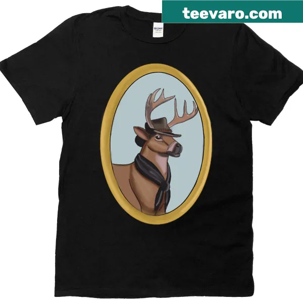 Illustration of a charming buck on a casual T-shirt.