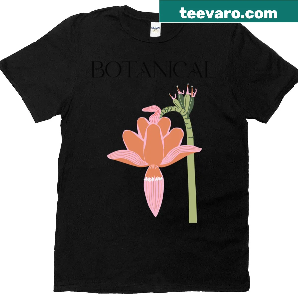 Stylized banana bloom illustration on a t-shirt — on a men's t-shirt