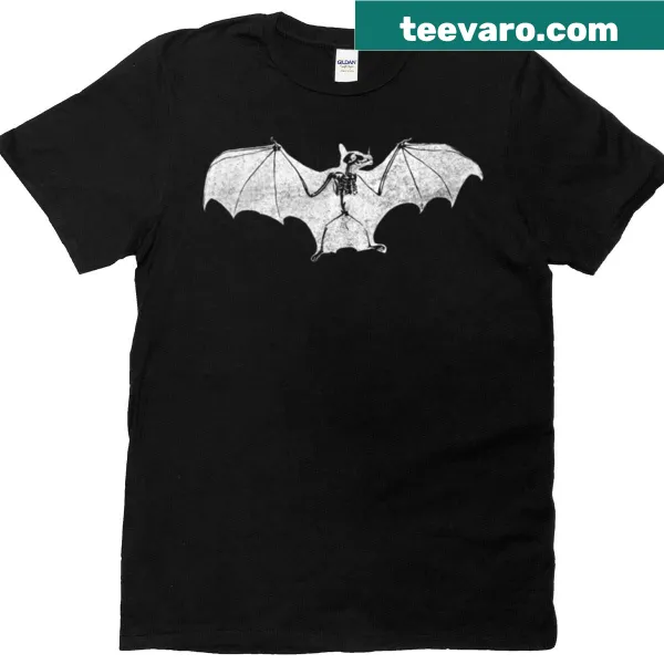 Skeleton bat illustration on a t-shirt