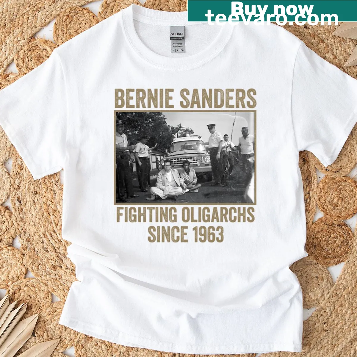 Funny typography design with Bernie Sanders protest slogan on a T-shirt — on a men's t-shirt