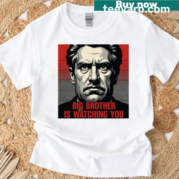 Oversized t-shirt featuring 'Big Brother Is Watching You' text design