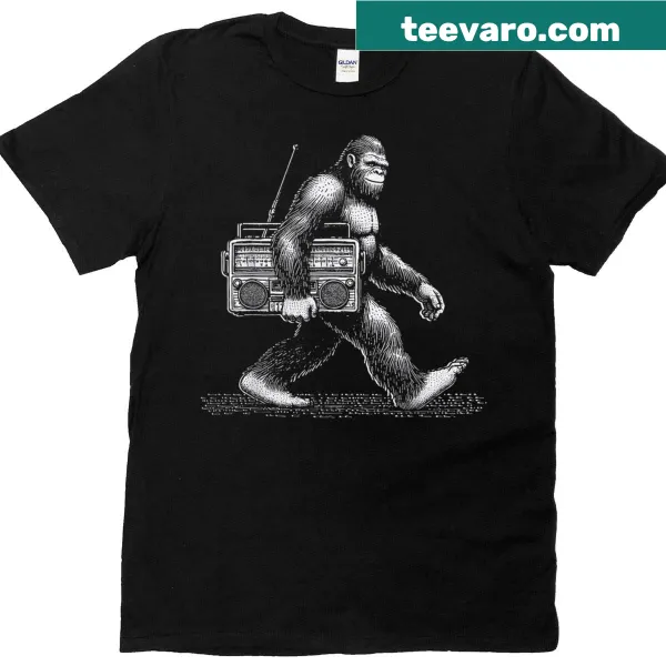 Vintage Bigfoot walking with boombox graphic T-shirt