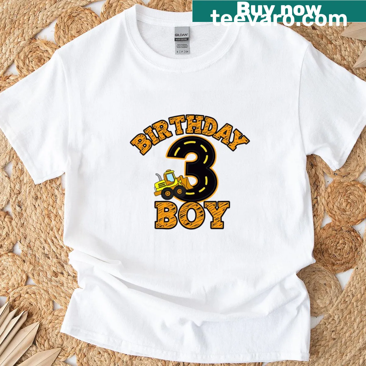 Birthday Boy 3 graphic tee featuring playful typography — on a men's t-shirt