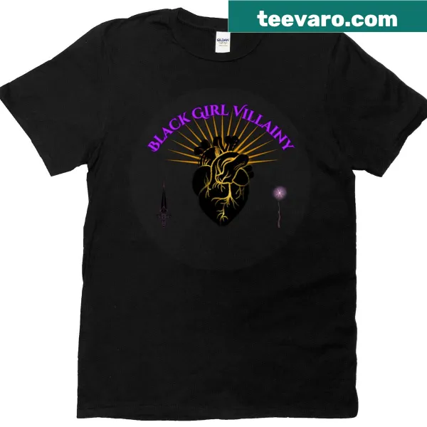 T-shirt featuring illustration for 'Black Girl Villainy' theme.