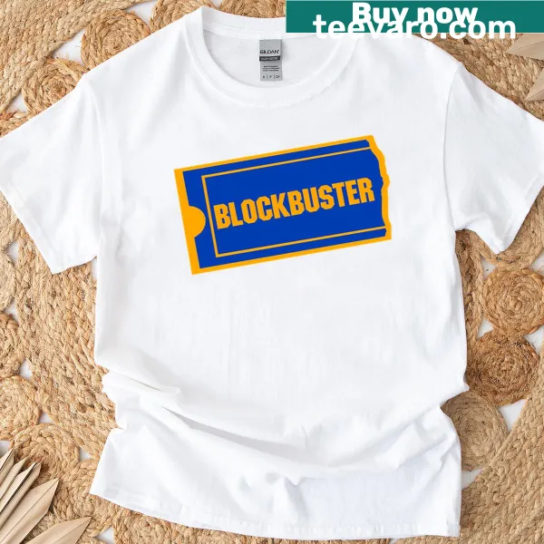 T-shirt featuring the iconic Blockbuster logo
