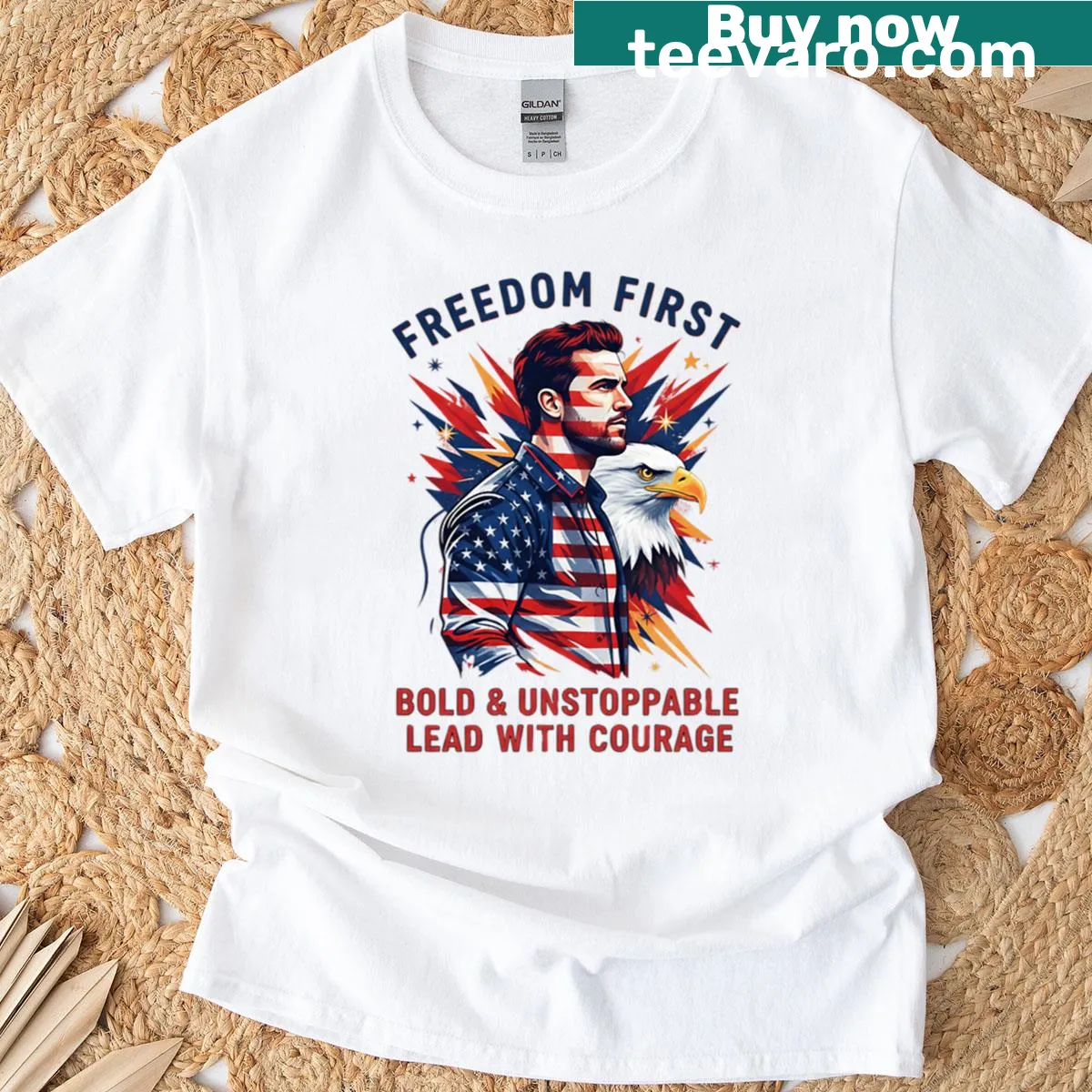 Bold motivational T-shirt with 'Unstoppable' text — on a men's t-shirt