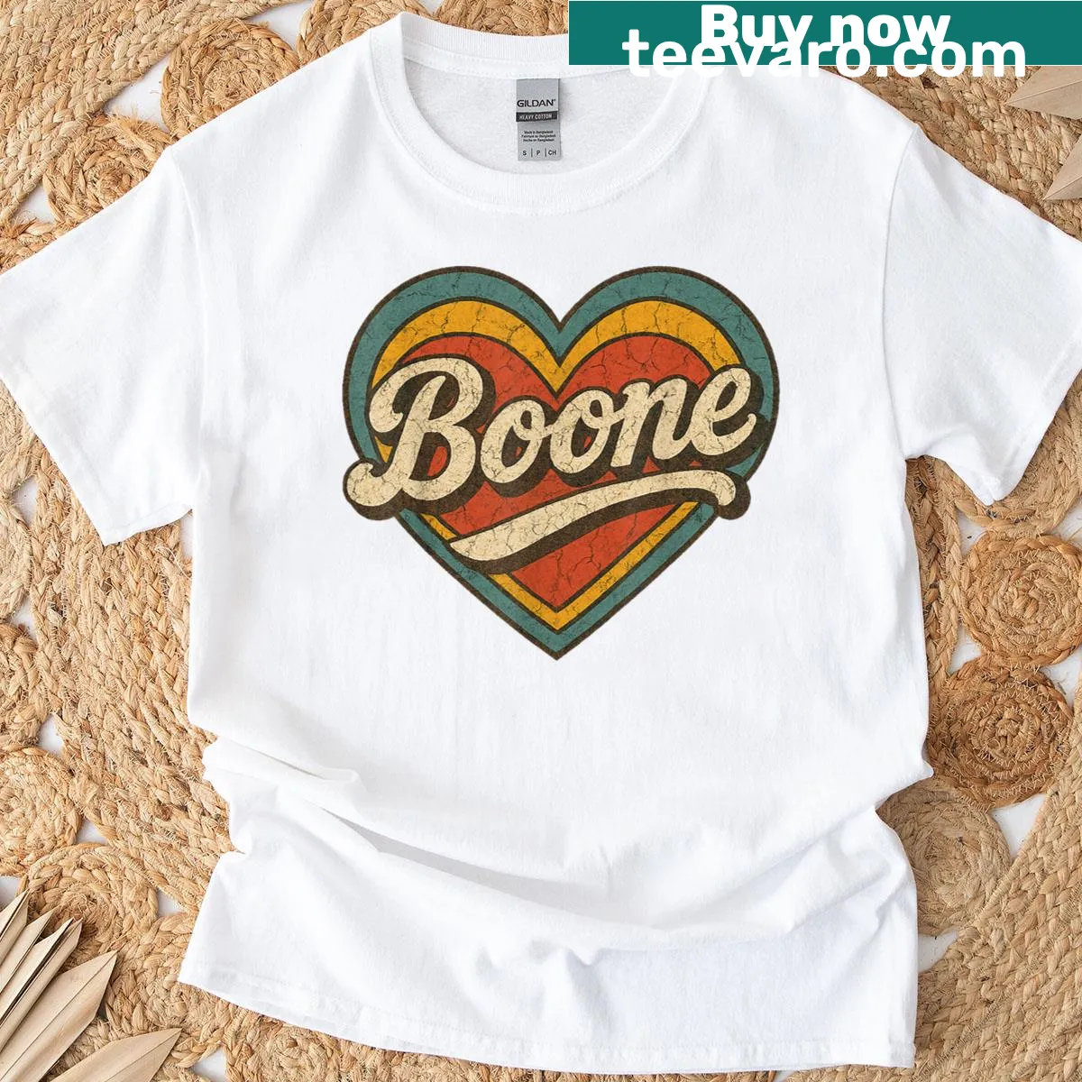 Vintage heart design family T-shirt for all ages — on a men's t-shirt