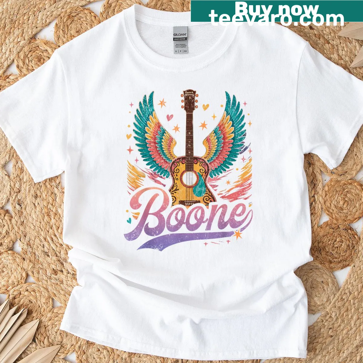 Personalized Boone vintage graphic t-shirt for men and women — on a men's t-shirt