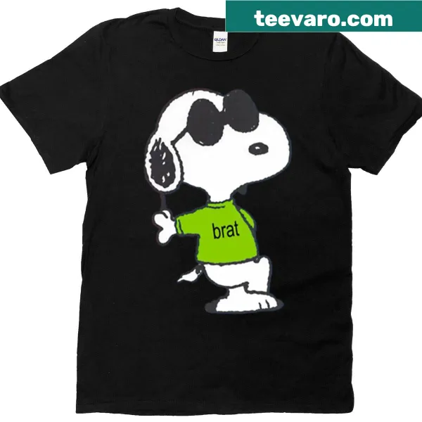 Snoopy sticker design T-shirt featuring the classic character