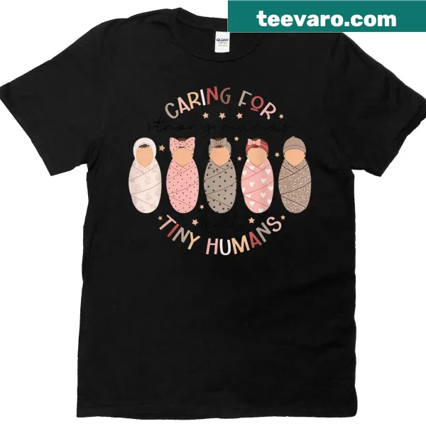 Illustrated NICU nurse t-shirt depicting strong mothers and tiny humans