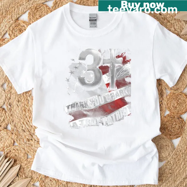 Memorial graphic T-shirt with 'Thank You Charlie' text