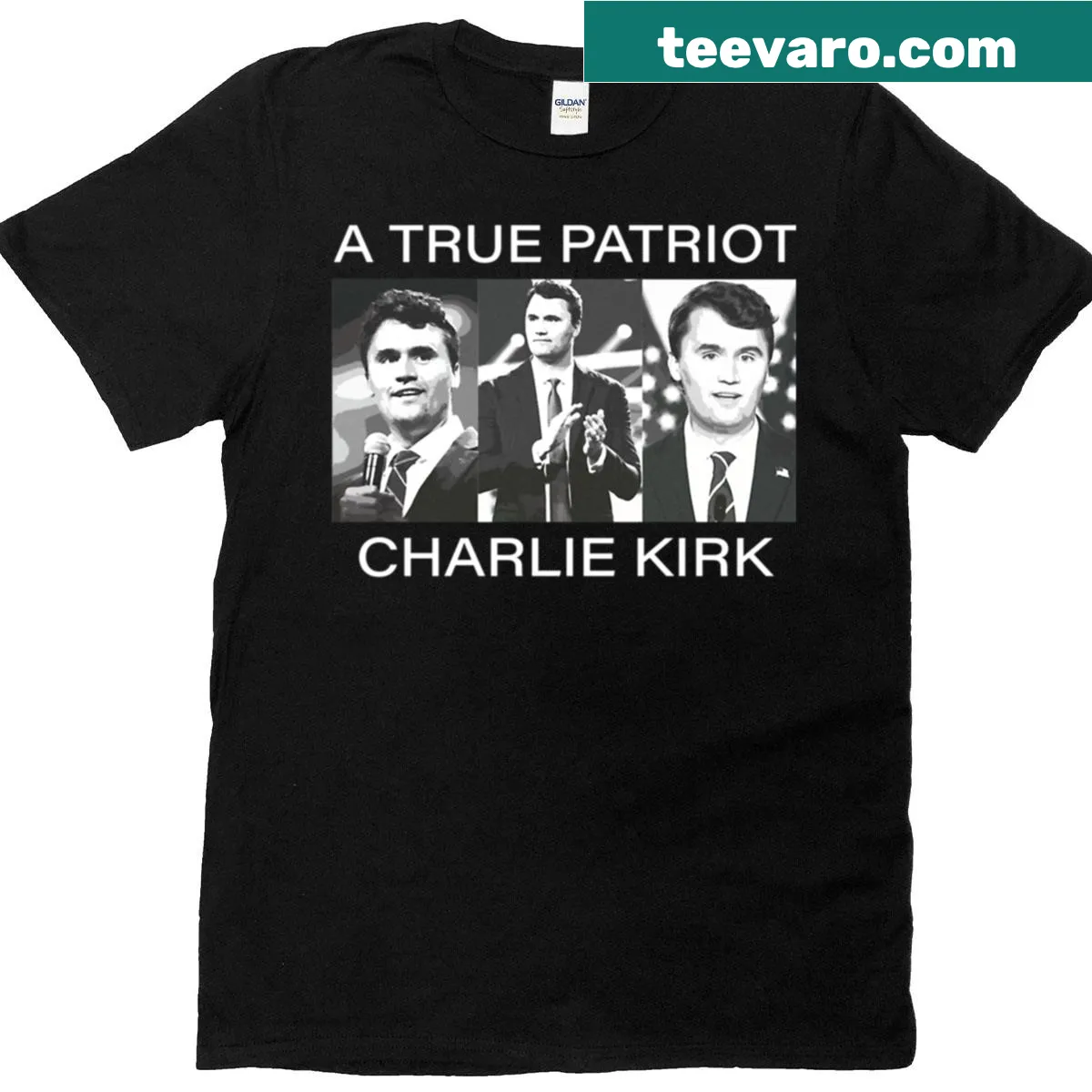 Patriotic tribute T-shirt for Charlie Kirk supporters — on a men's t-shirt