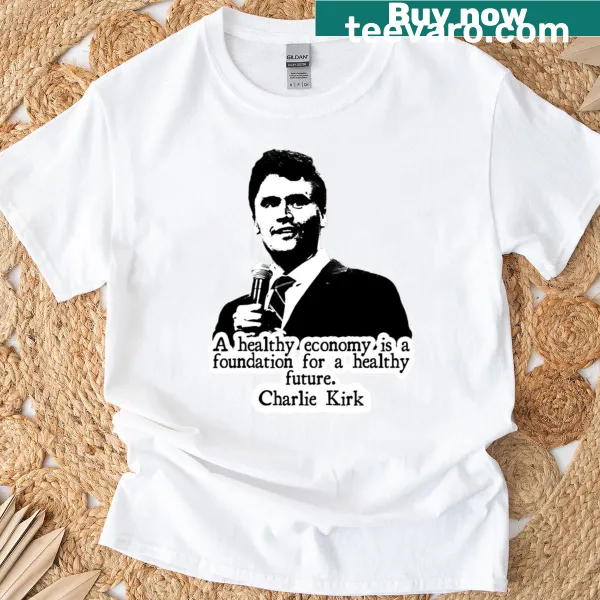 T-shirt featuring Charlie Kirk photo sticker design
