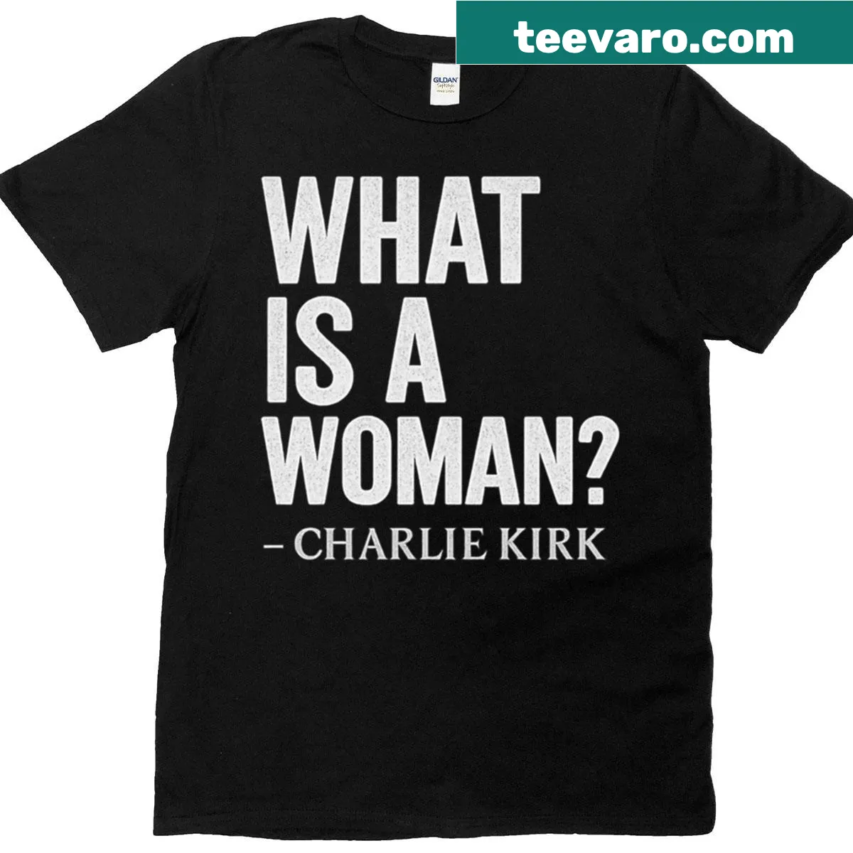 Oversized T-shirt featuring Charlie Kirk quote in distressed typography — on a men's t-shirt