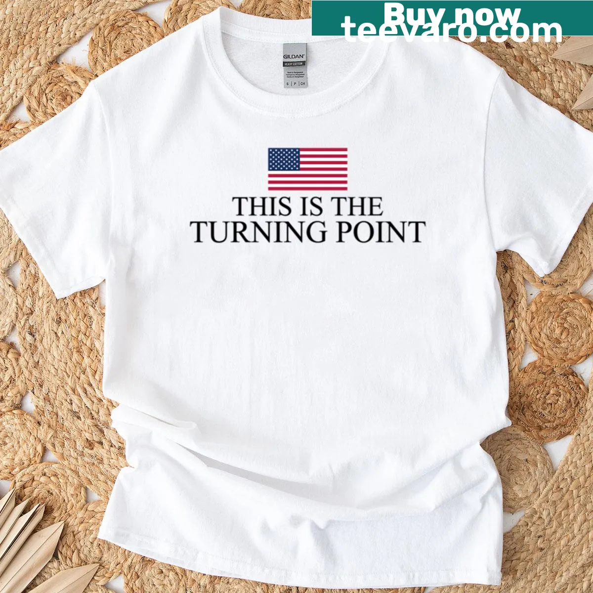 T-shirt featuring Charlie Kirk's Turning Point design — on a men's t-shirt