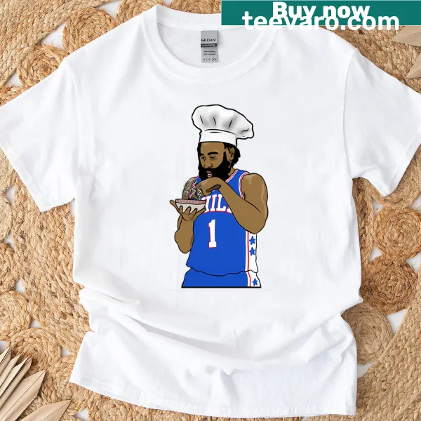 Bold T-shirt featuring Chef James Harden's name in stylish typography.