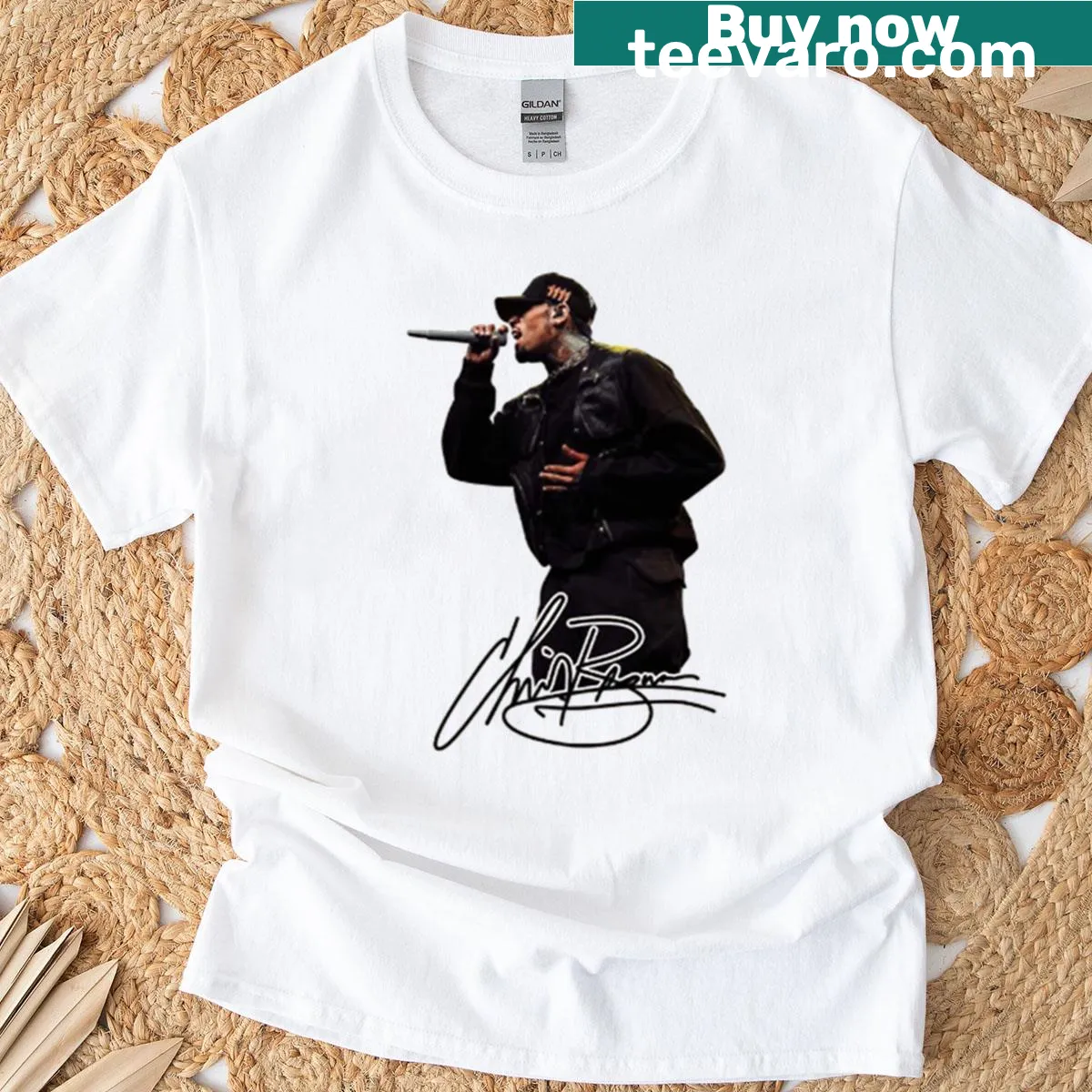 Chris Brown T-shirt featuring bold graphic design — on a men's t-shirt