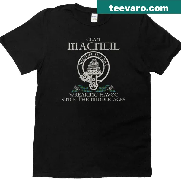 Vintage T-shirt featuring Clan Macneil crest design