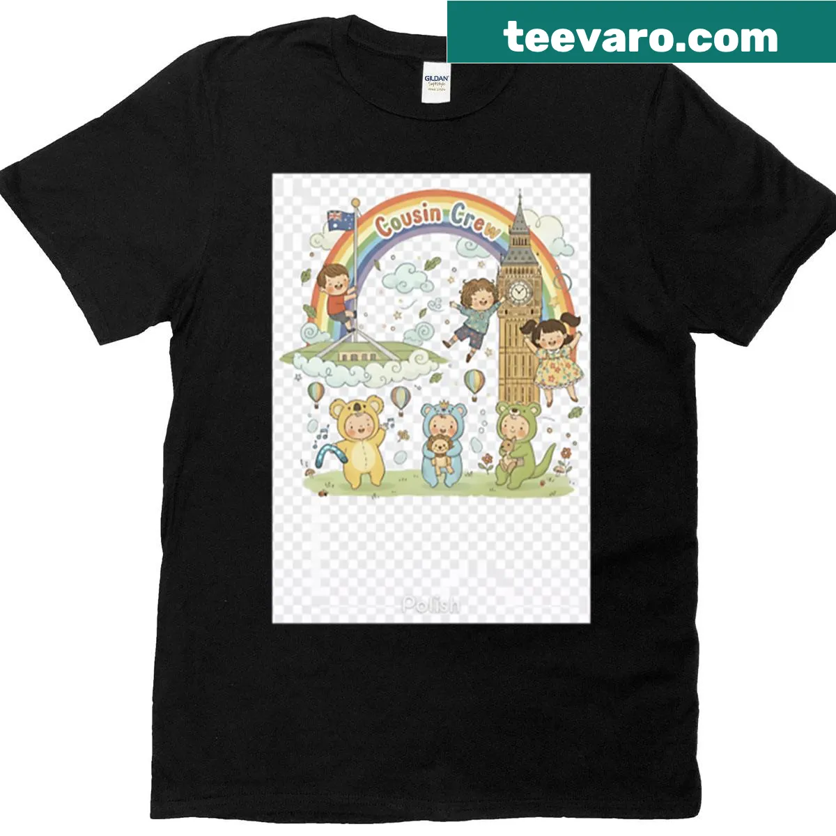 Cousin Crew T-shirt with bold text celebrating family bonds — on a men's t-shirt