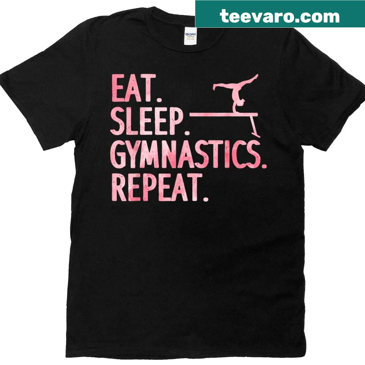 Cute gymnastics art T-shirt with tumbling gymnasts — on a men's t-shirt