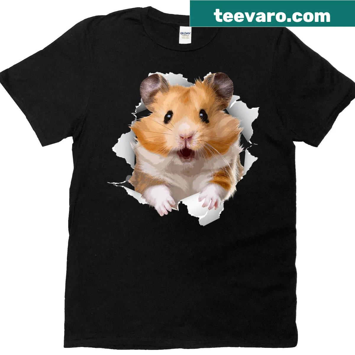 Illustration of a cute hamster on T-shirt — on a men's t-shirt