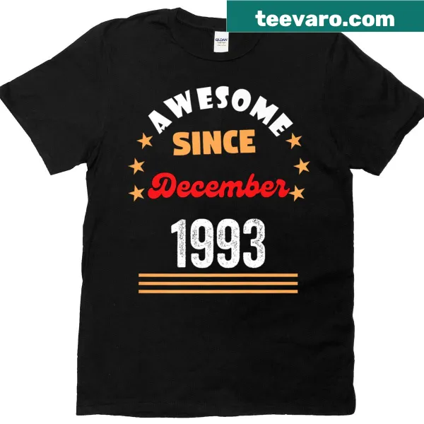 Vintage December 1993 birthday shirt with distressed text