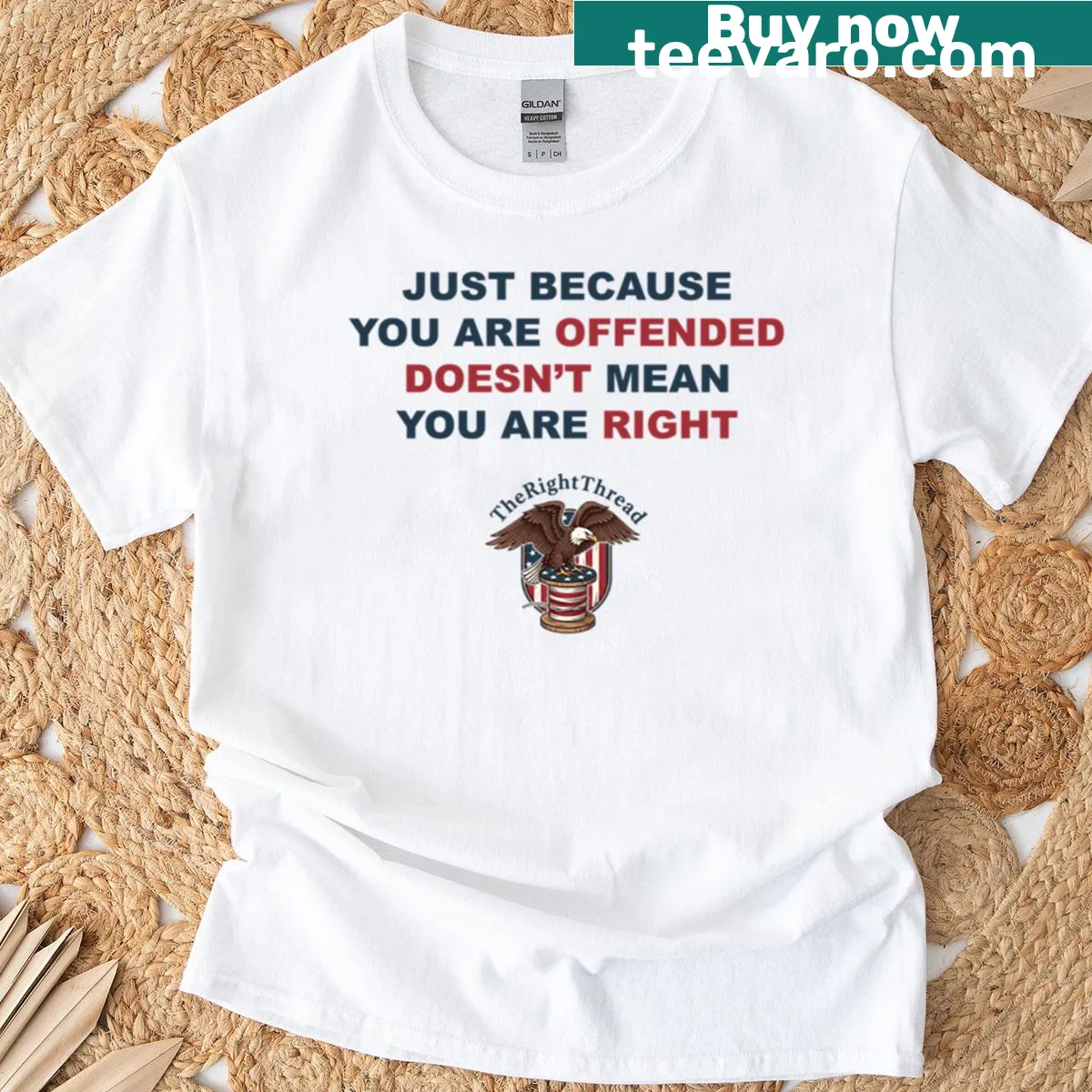 Typography t-shirt with the phrase 'Doesn't Mean You're Right' for critical thinkers. — on a men's t-shirt