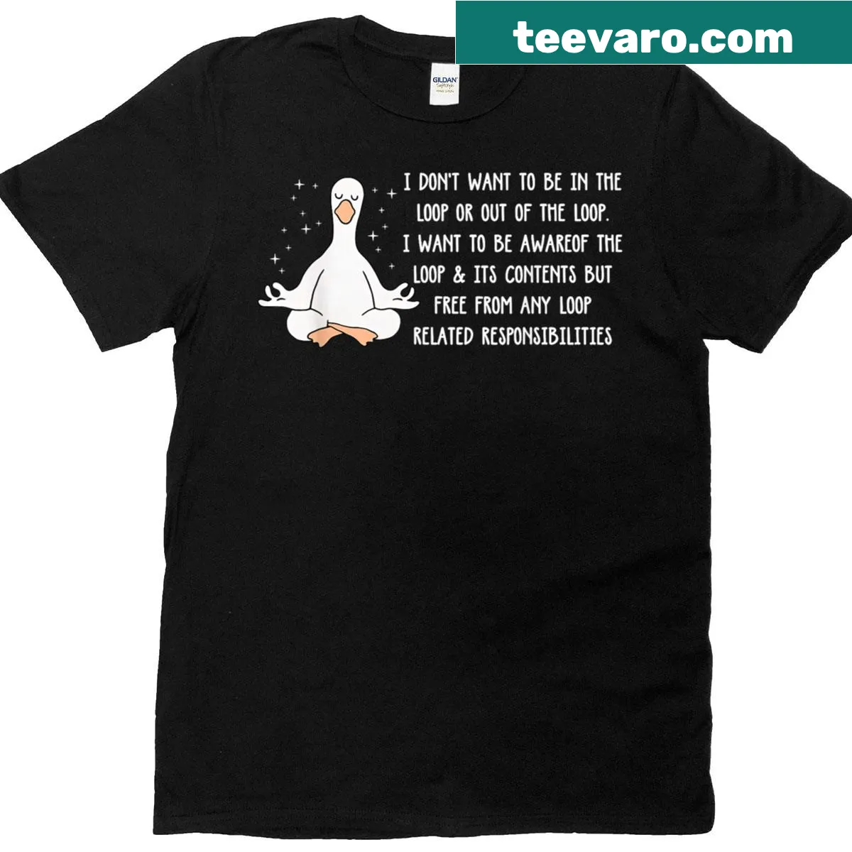 Sarcastic typography T-shirt about being in the loop — on a men's t-shirt