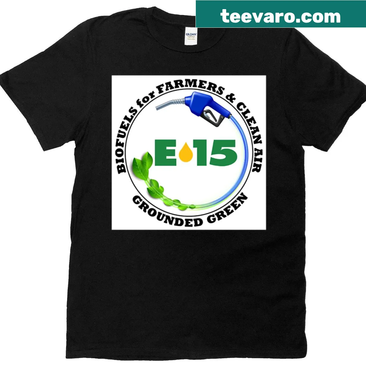 Educational graphic promoting biofuels on a t-shirt — on a men's t-shirt