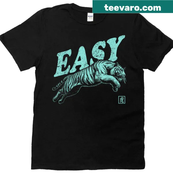 Vintage distressed T-shirt with playful tiger graphic