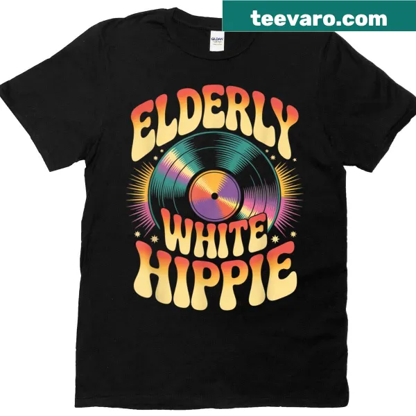 Vintage 70s style t-shirt with groovy record graphic