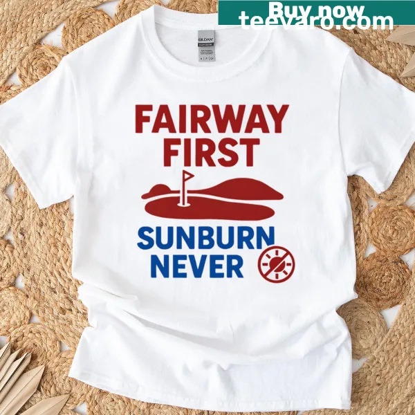 Humorous golf-themed T-shirt with playful typography