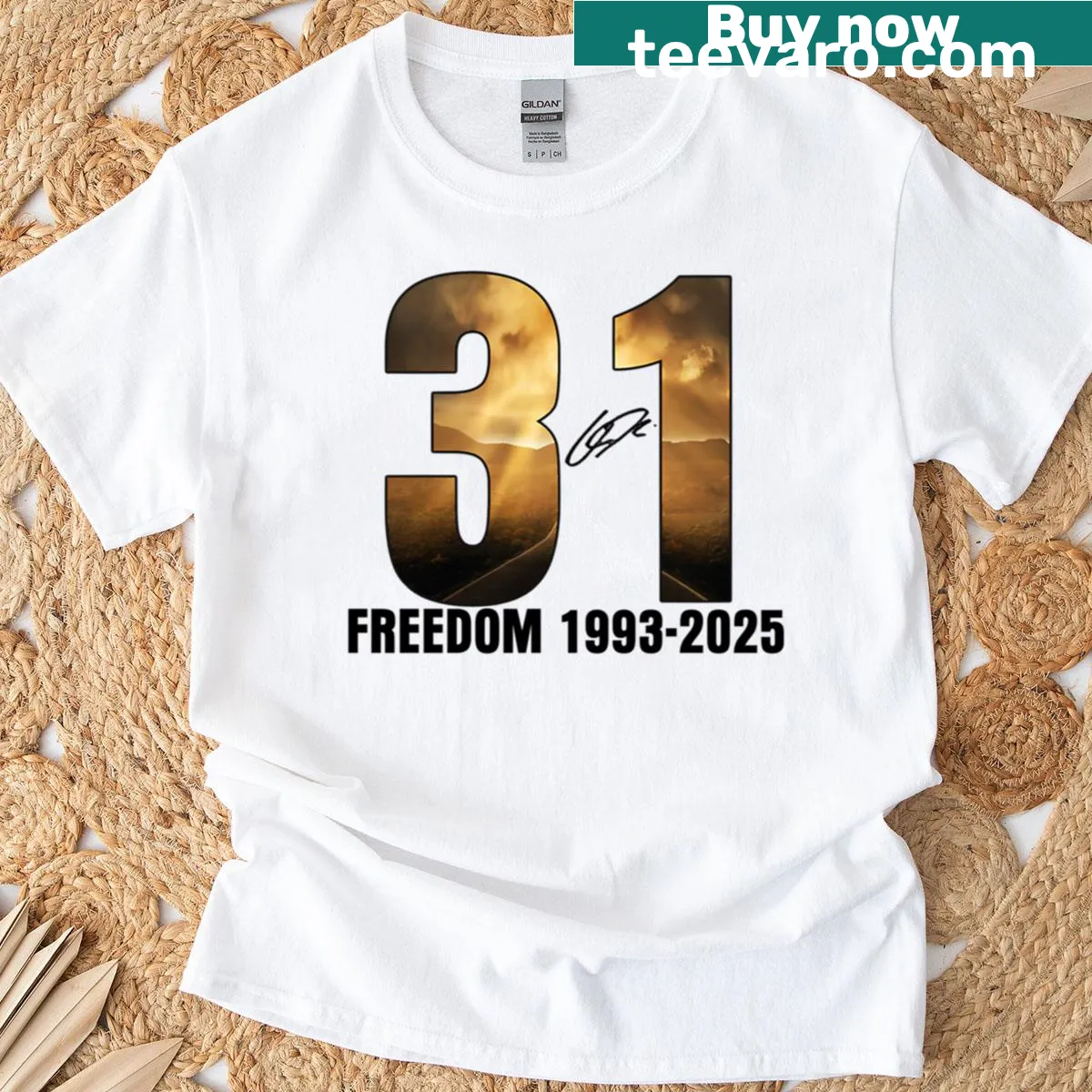 Commemorative t-shirt with Charlie Kirk's name and years — on a men's t-shirt
