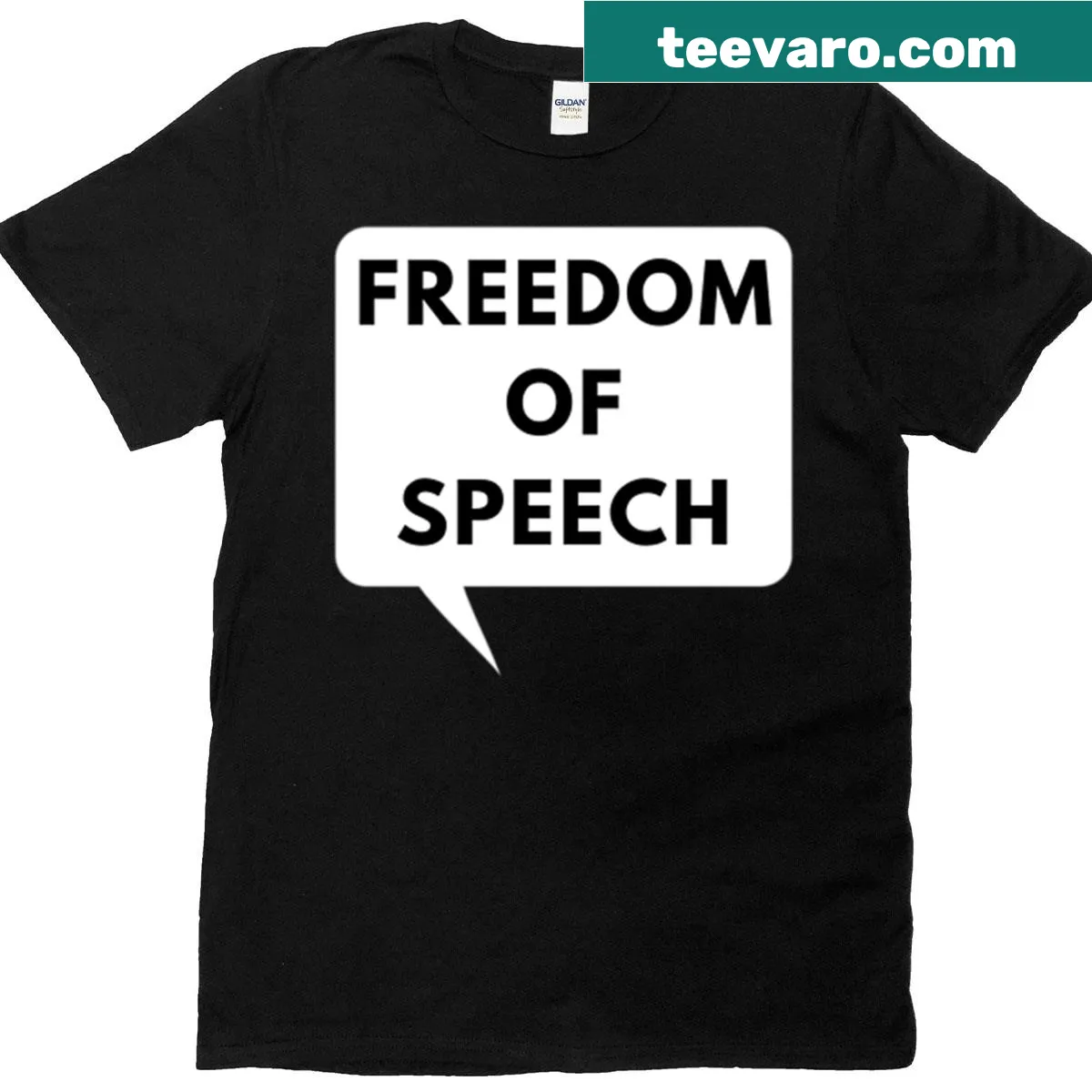 Bold Freedom Of Speech graphic T-shirt with impactful typography — on a men's t-shirt