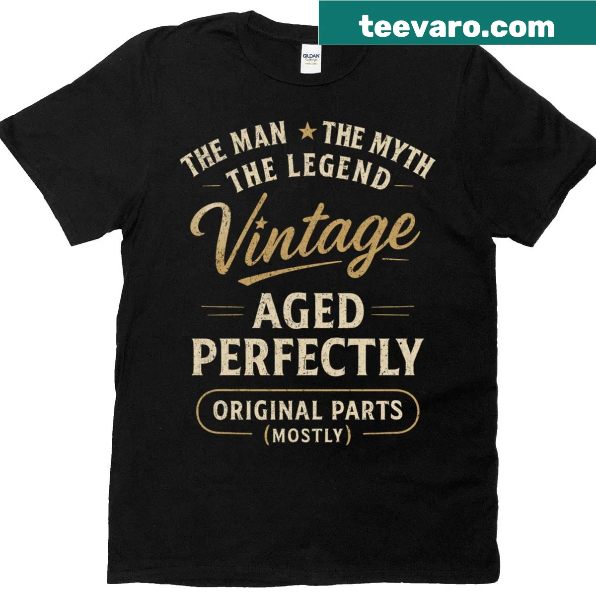 Vintage-style humorous birthday shirt for dads and grandpas — on a men's t-shirt