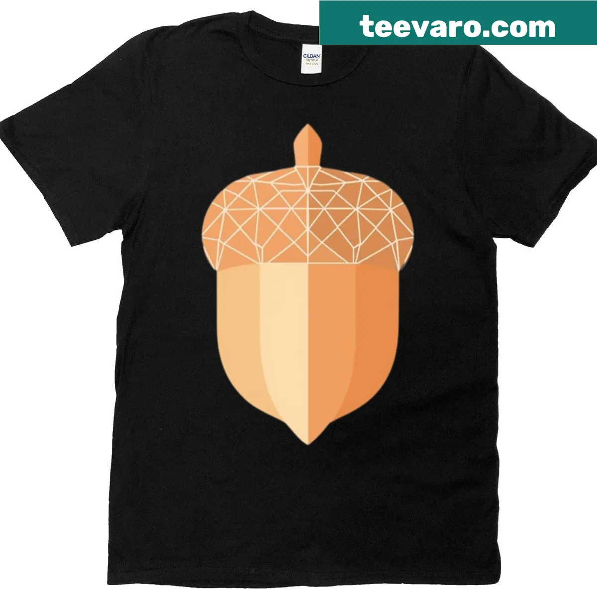 Geometric acorn illustration on a t-shirt — on a men's t-shirt