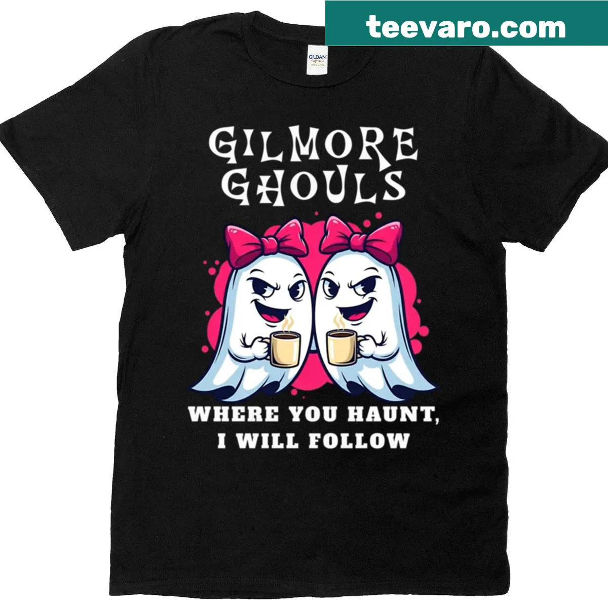 Pop culture inspired t-shirt with playful ghoulish phrase — on a men's t-shirt