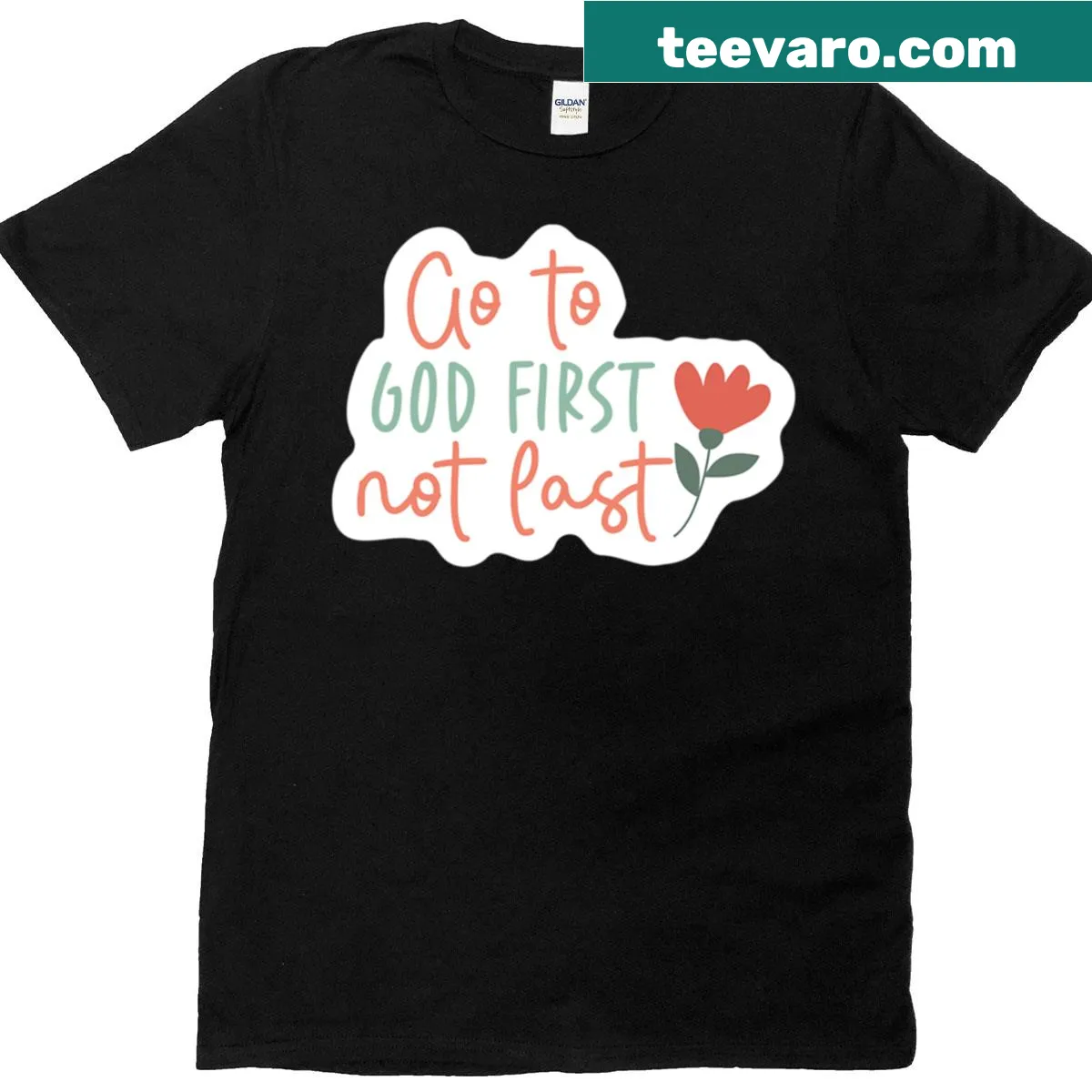 Inspirational faith-themed T-shirt with motivational text — on a men's t-shirt