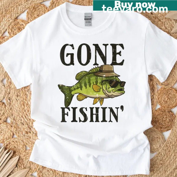 Kids fishing t-shirt with bass fish wearing sunglasses