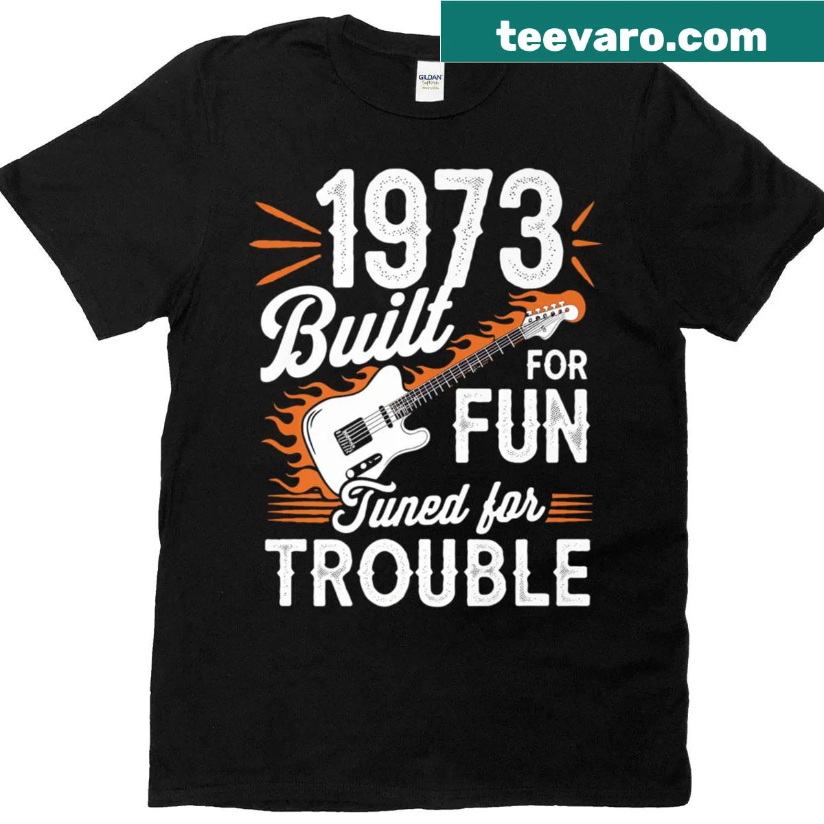 Vintage funny guitar lover birthday t-shirt — on a men's t-shirt