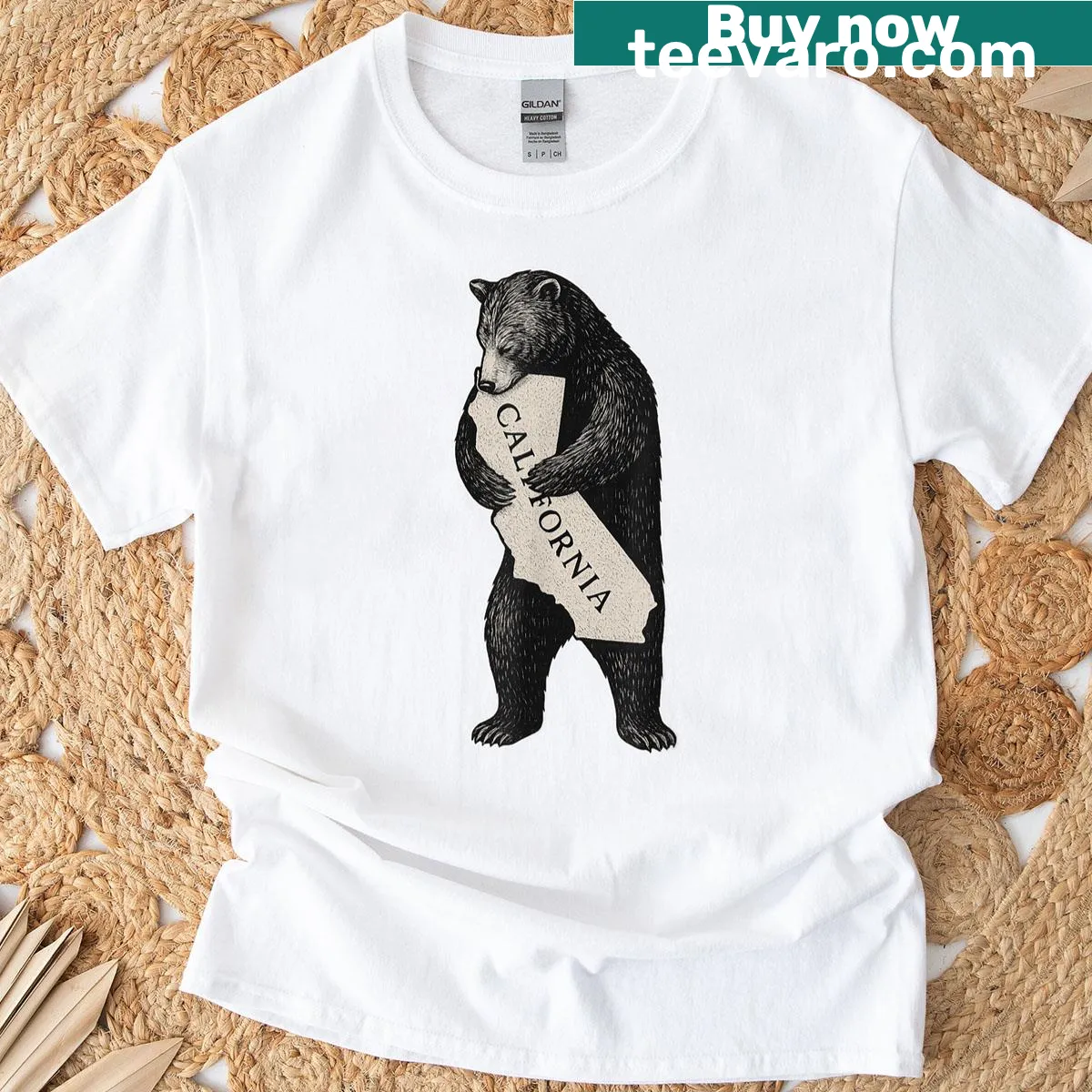 Retro tee featuring a bear graphic and the phrase I Love California — on a men's t-shirt
