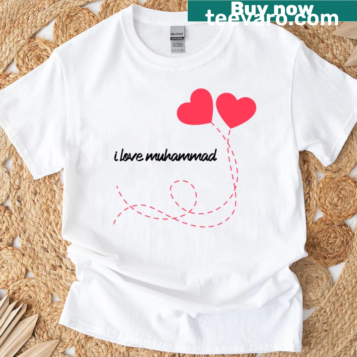 T-shirt celebrating the name Muhammad with heartfelt text — on a men's t-shirt