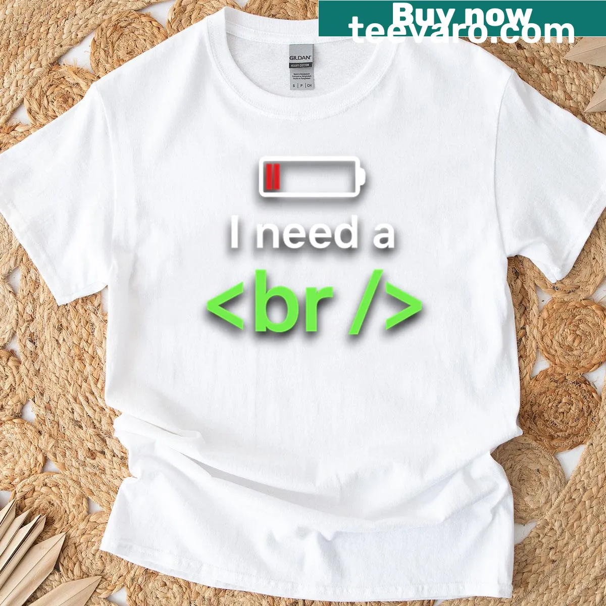 Funny tee with the phrase I Need A Br Low Battery — on a men's t-shirt