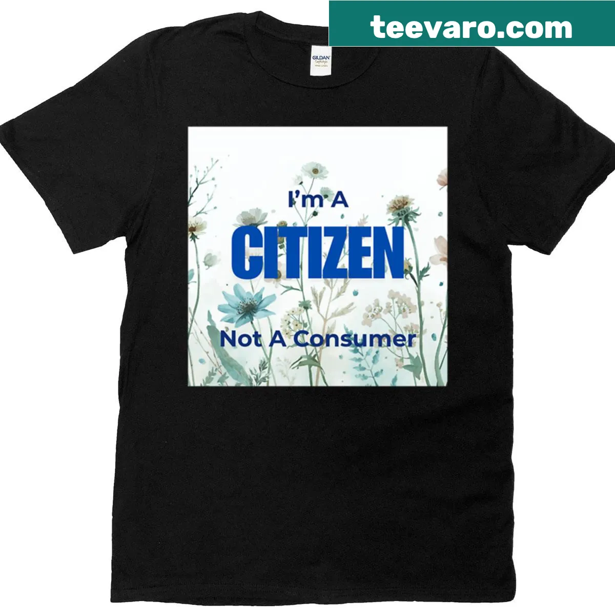 Thought-provoking T-shirt with a message about citizenship — on a men's t-shirt