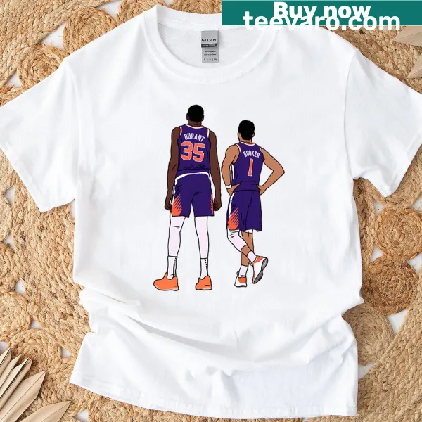 Basketball t-shirt featuring Kevin Durant and Devin Booker illustrations