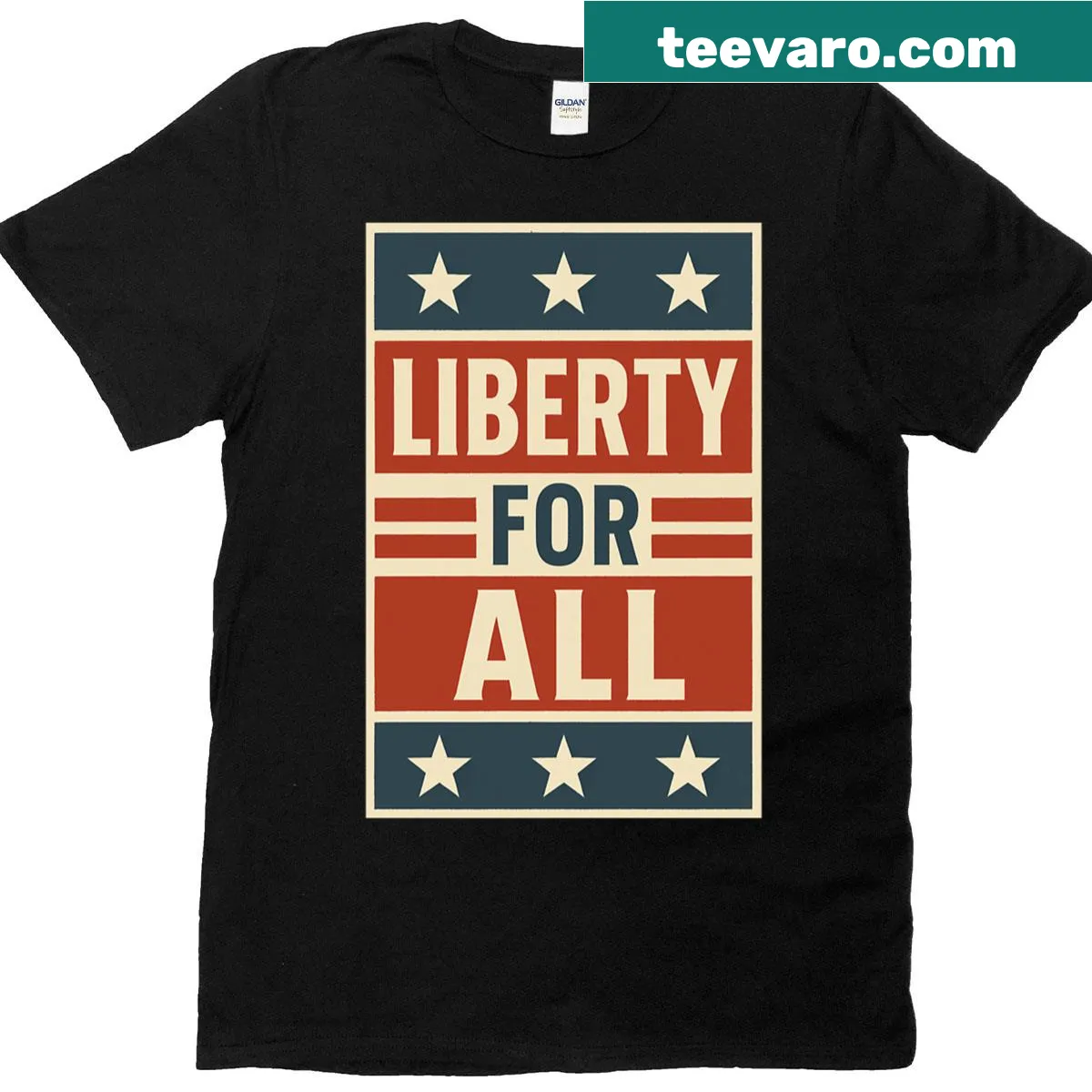 Oversized graphic tee that promotes Liberty For All — on a men's t-shirt