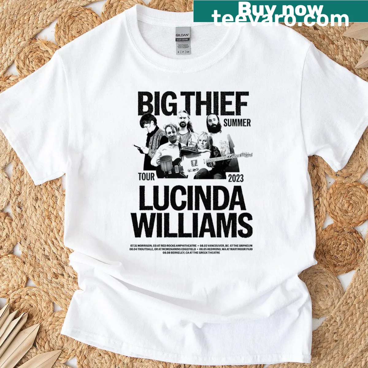 Retro band tour graphic on T-shirt — on a men's t-shirt