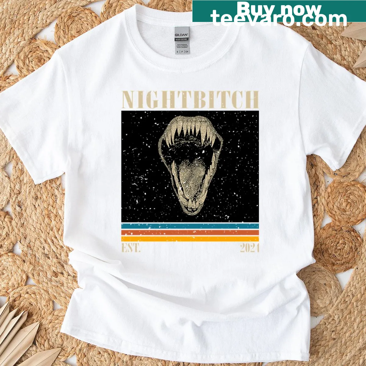 Playful T-shirt featuring the phrase 'Nightbitch 2024' in bold text — on a men's t-shirt