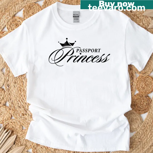 Cute t-shirt with cartoon passport and crown design for kids