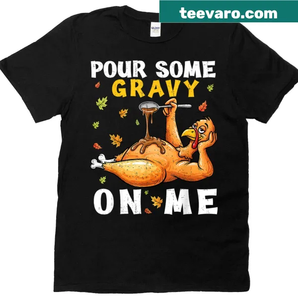 Funny Thanksgiving t-shirt with gravy themed typography